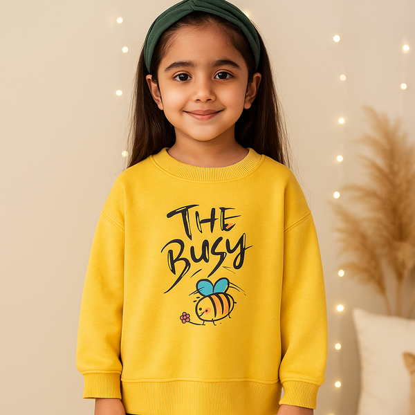 Kids Printed Sweatshirt Honey Bee Yellow - Mini Charm