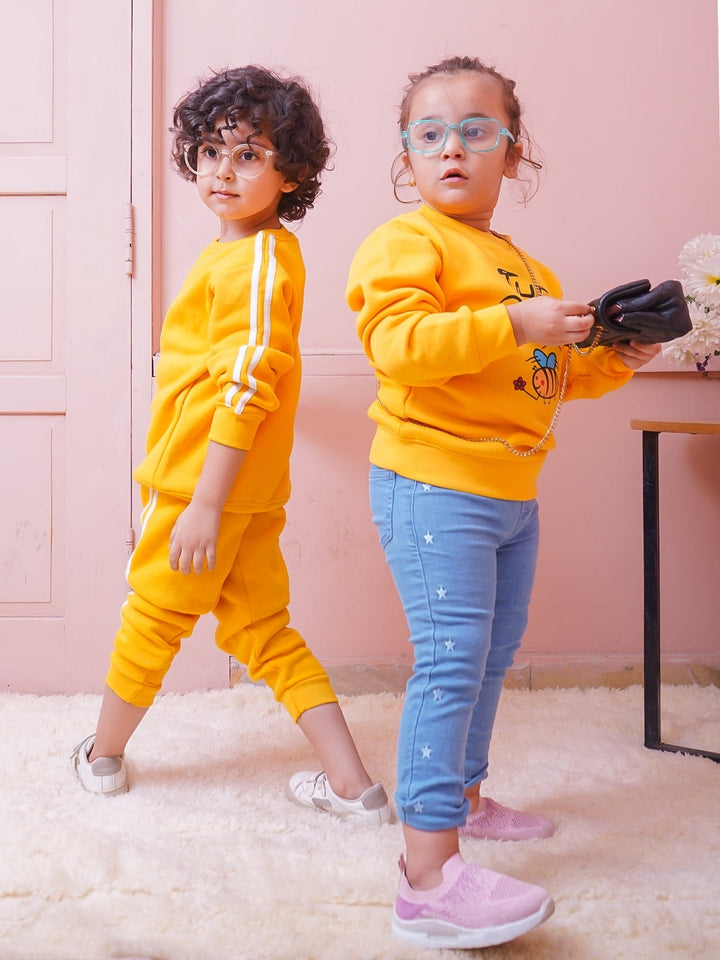 MINI CHARM KIDS SWEAT SHIRT HONEY BEE YELLOW 7-8Y