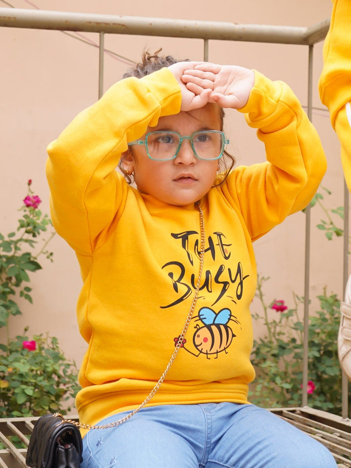 MINI CHARM KIDS SWEAT SHIRT HONEY BEE YELLOW 7-8Y