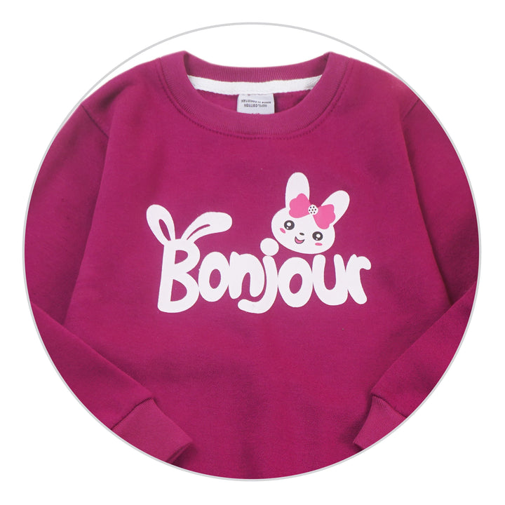 MINI CHARM GIRLS TRACKSUIT BONJOUR MAROON 7-8Y