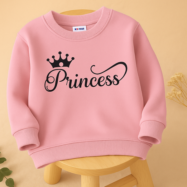 Kids Printed Sweatshirt Princess Dark Peach - Mini Charm