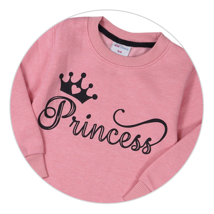 MINI CHARM KIDS FLEECE SWEATSHIRT PRINCESS DARK PEACH 7-8Y