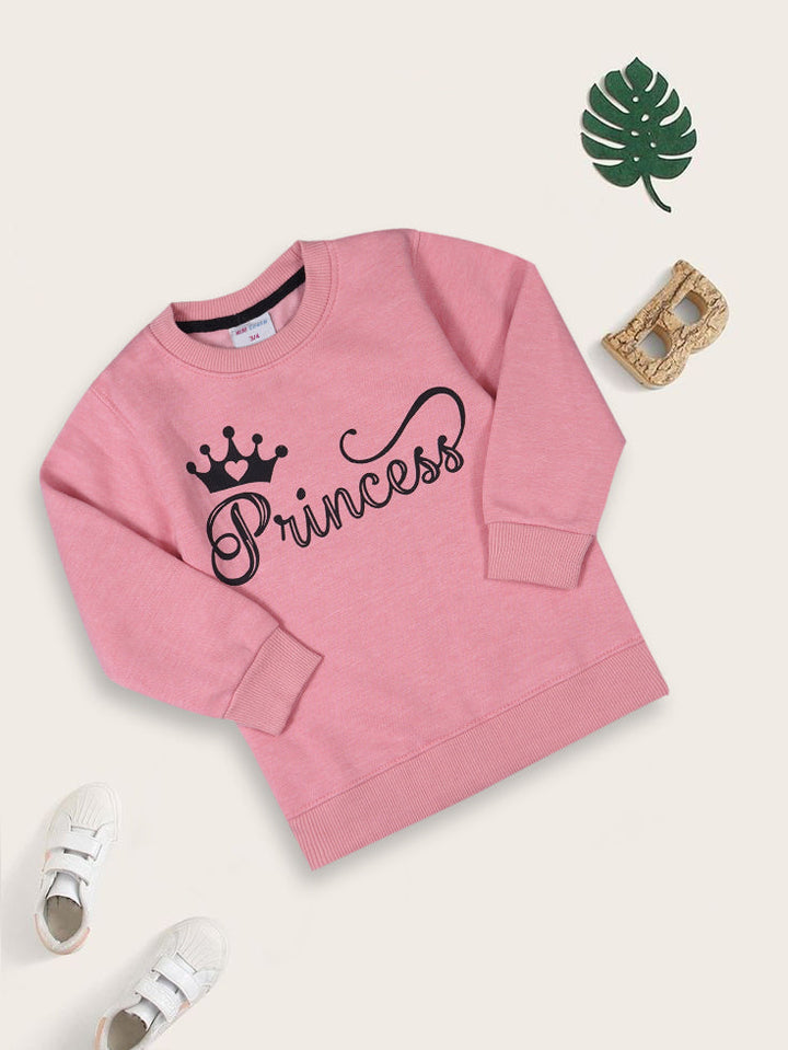 MINI CHARM KIDS FLEECE SWEATSHIRT PRINCESS DARK PEACH 7-8Y