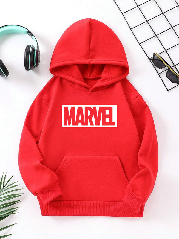 MINI CHARM KIDS FLEECE HOODIE MARVEL RED  7-8Y