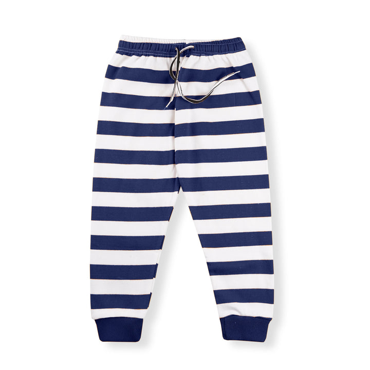 MINI CHARM KIDS FLEECE TRACKSUIT WIDE STRIPES NAVY BLUE 7-8Y