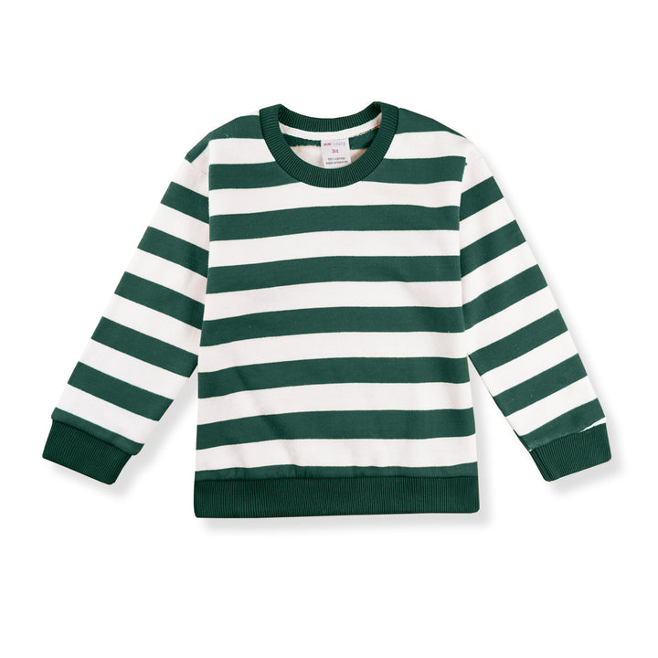 MINI CHARM KIDS FLEECE TRACKSUIT WIDE STRIPES GREEN 7-8Y