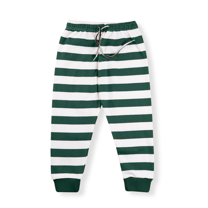 MINI CHARM KIDS FLEECE TRACKSUIT WIDE STRIPES GREEN 7-8Y