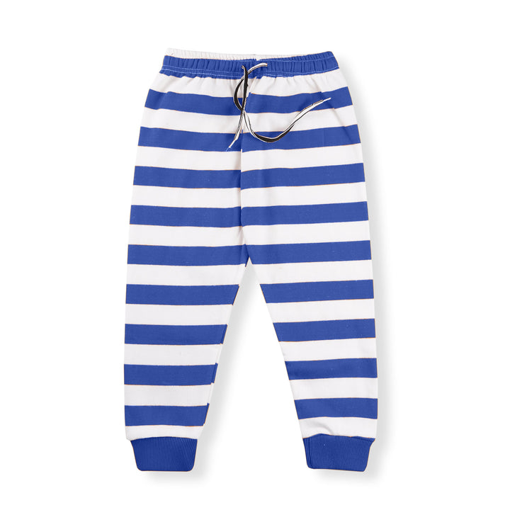 MINI CHARM KIDS FLEECE TRACKSUIT WIDE STRIPES ROYAL BLUE 7-8Y