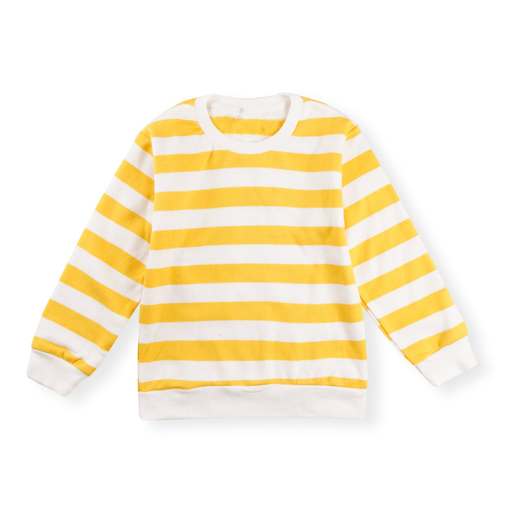 MINI CHARM KIDS FLEECE TRACKSUIT WIDE STRIPES YELLOW 7-8Y