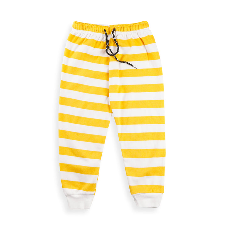 MINI CHARM KIDS FLEECE TRACKSUIT WIDE STRIPES YELLOW 7-8Y