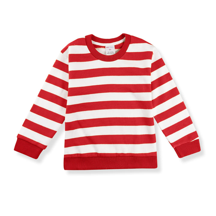 MINI CHARM KIDS FLEECE TRACKSUIT WIDE STRIPES RED 7-8Y