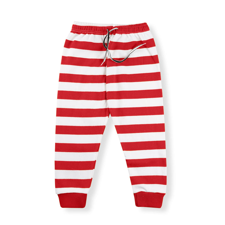 MINI CHARM KIDS FLEECE TRACKSUIT WIDE STRIPES RED 7-8Y