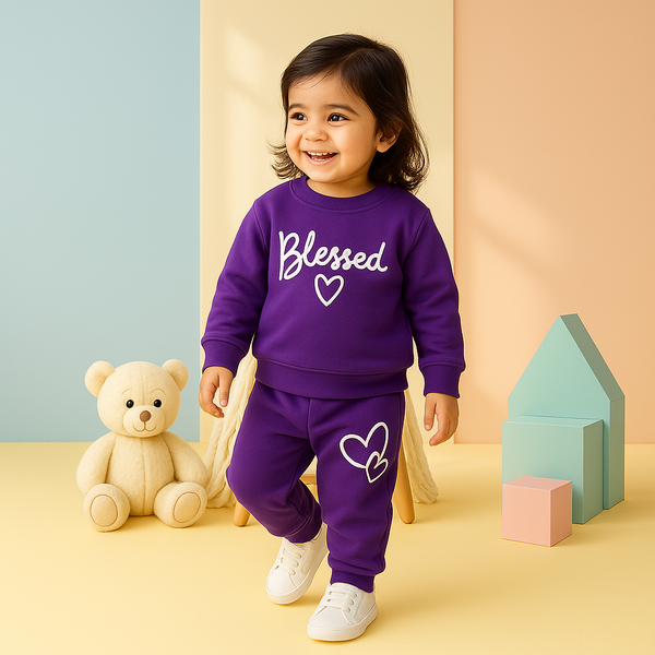Kids Printed Tracksuit Blessed Purple - Mini Charm