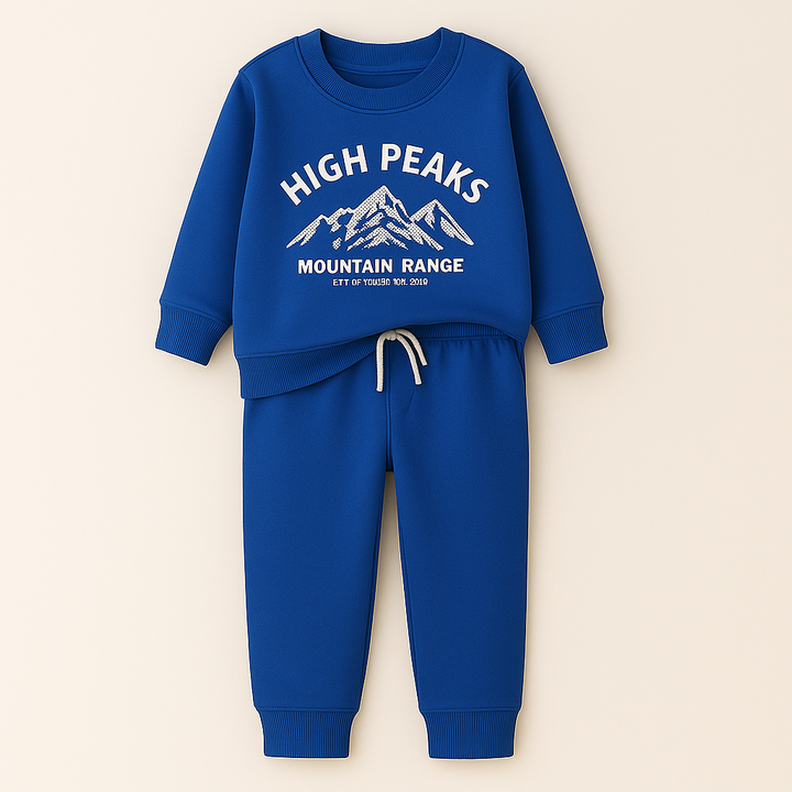 MINI CHARM KIDS FLEECE TRACKSUIT HIGH PEAKS ROYAL BLUE 7-8Y