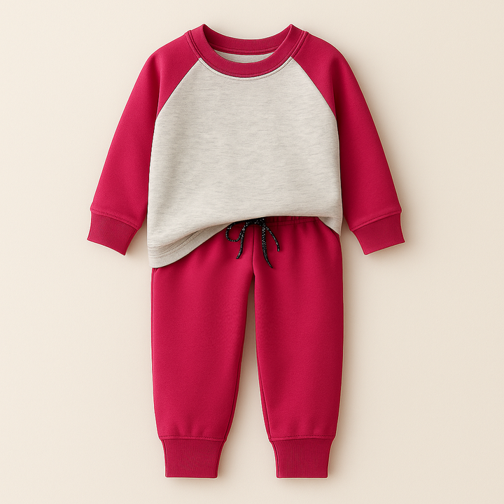 MINI CHARM KIDS FLEECE TRACKSUIT REGLAN PINK 7-8Y