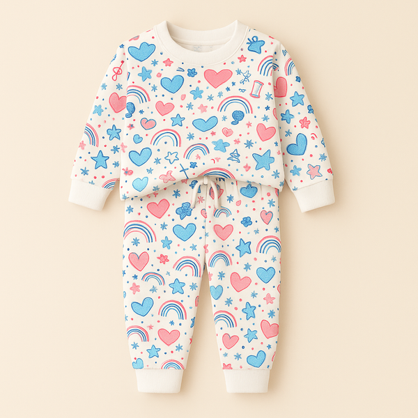 MINI CHARM KIDS FLEECE TRACKSUIT HEATRS OFFWHITE 9-10Y