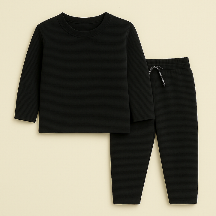 MINI CHARM KIDS POLYESTER TRACKSUIT STRIPES BLACK 7-8Y