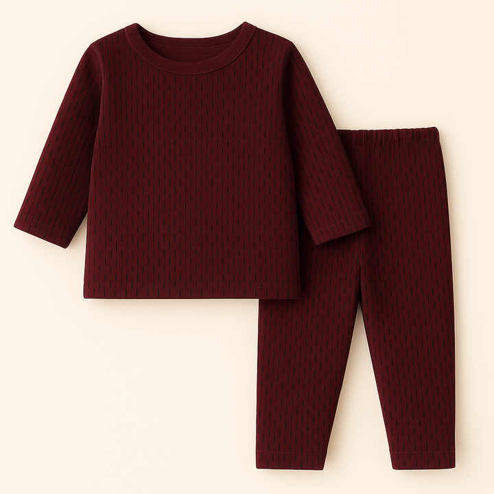 MINI CHARM KIDS POLYESTER TRACKSUIT STRIPES MAROON 7-8Y