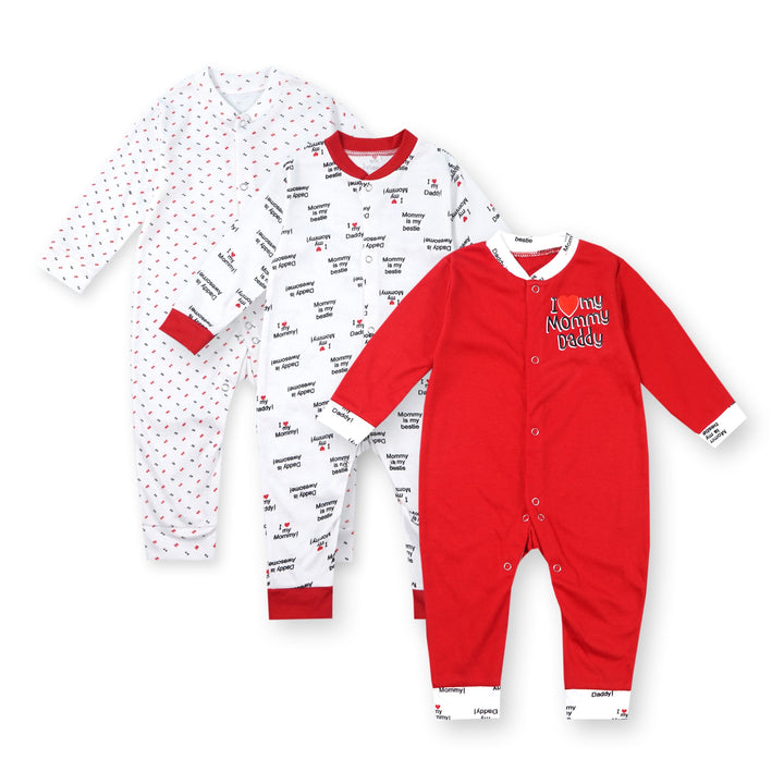 OOLAA BABY 3 PCS SLEEPSUIT SET MOMMY DADDY LOVE 18-24M