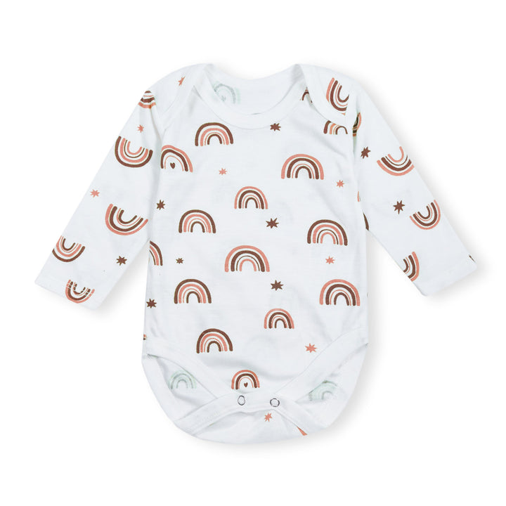 OOLAA BABY 5 PCS BODYSUIT SET FULL SLEEVE RAINBOW BROWN 9-12M