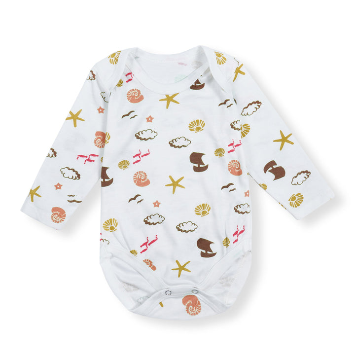 OOLAA BABY 5 PCS BODYSUIT SET FULL SLEEVE RAINBOW BROWN 9-12M