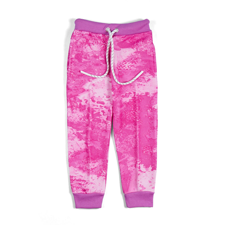 OOLAA GIRLS FLEECE TRACKSUIT TIE & DYE PINK 6-7Y