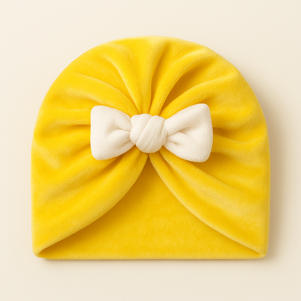 Baby Turban Cap Bow Yellow - Sunshine