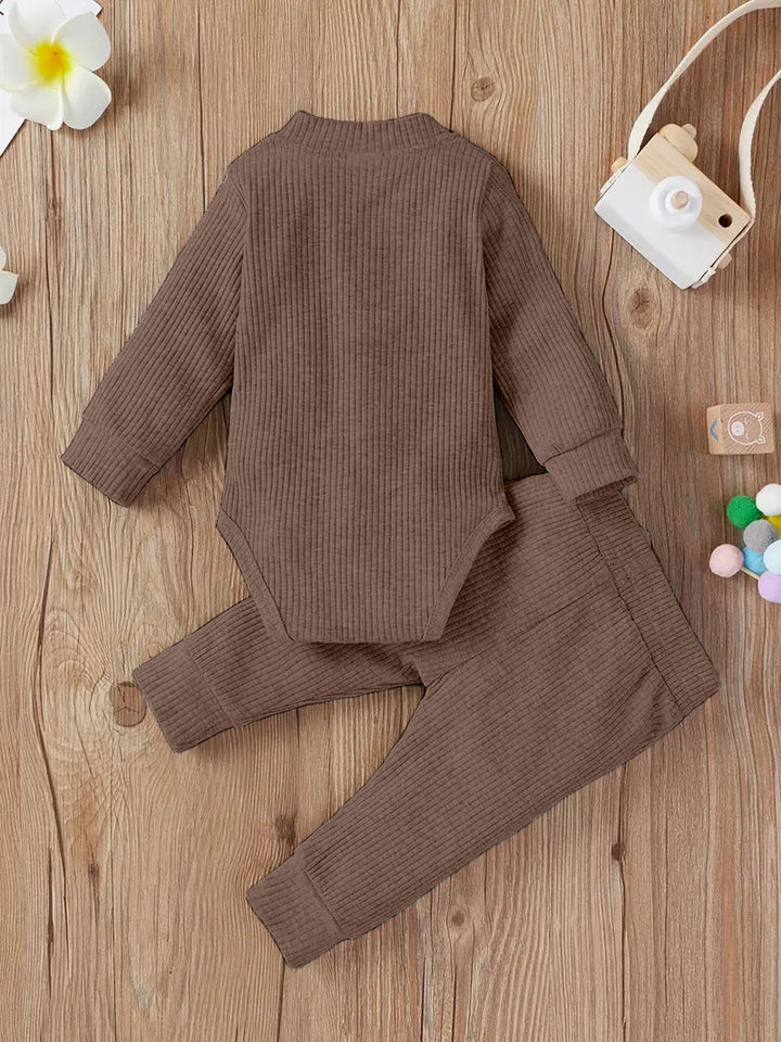 OOLAA KIDS WINTER BODYSUIT & PAJAMA SET COCO BROWN 2-3Y