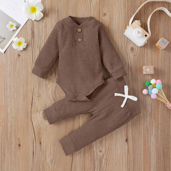 OOLAA KIDS WINTER BODYSUIT & PAJAMA SET COCO BROWN 2-3Y