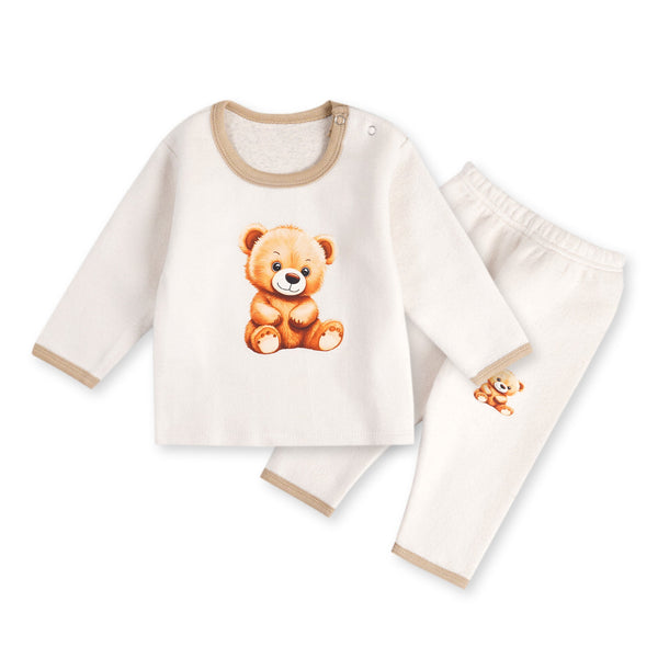 OOLAA BABYWINTER SLEEPSUIT BABY BEAR BEIGE 12-18M