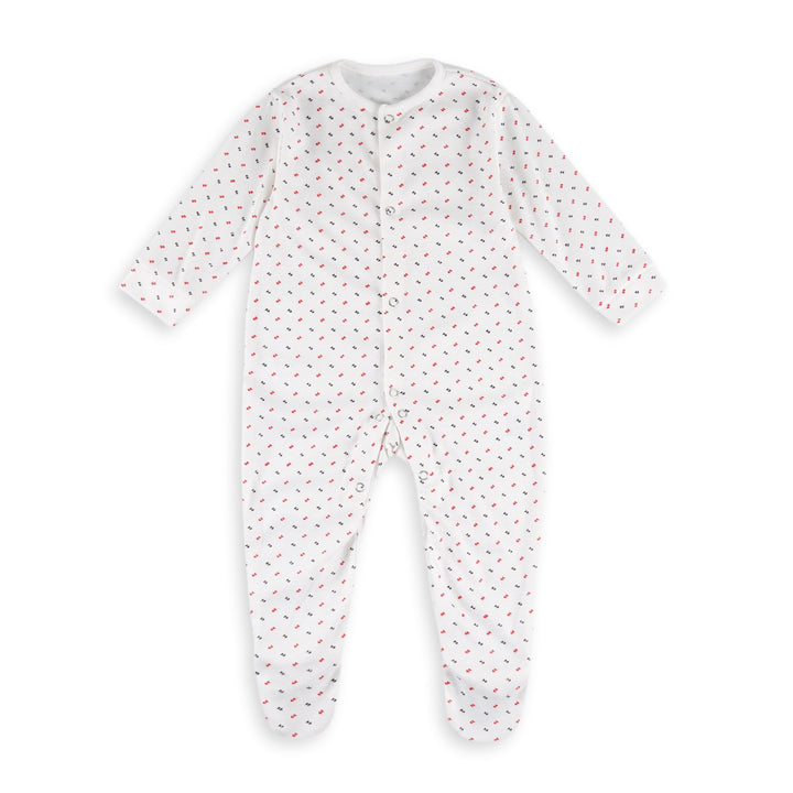 OOLAA BABY 2 PCS SLEEPSUIT WITH SOCKS MOMMY DADDY LOVE WHITE 18-24M