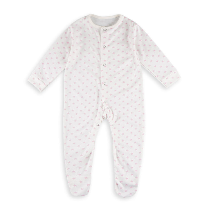 OOLAA BABY 2 PCS SLEEPSUIT WITH SOCKS MOMMY DADDY LOVE PINK 18-24M