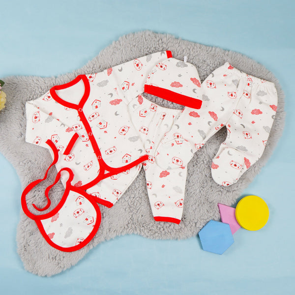 OOLAA BABY GIFT SET 5 PCS FLEECE BEAR RED (NB)