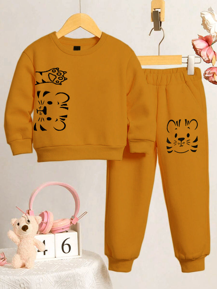 OOLAA KIDS FLEECE TRACKSUIT TIGER MUSTARD 5-6Y