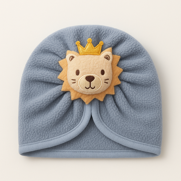 Baby Fleece Turban Cap Lion Grey - Sunshine