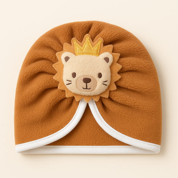 Baby Fleece Turban Cap Lion Brown - Sunshine