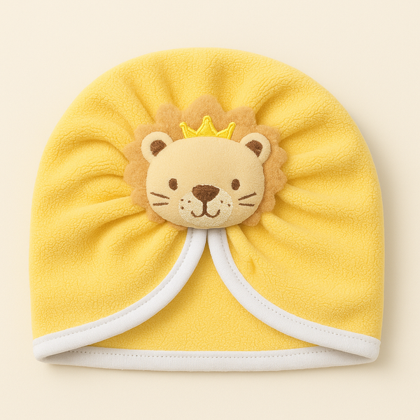 Baby Fleece Turban Cap Lion Mustard - Sunshine