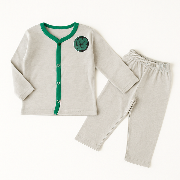 OOLAA KIDS COTTON SLEEPSUIT HULK GREEN 2-3Y