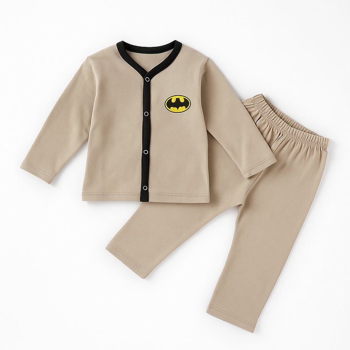 OOLAA KIDS COTTON SLEEPSUIT BATMAN BEIGE 2-3Y