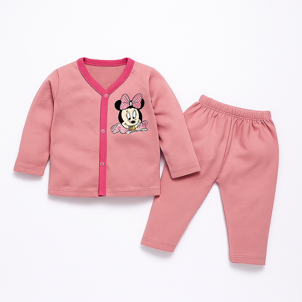 OOLAA KIDS COTTON SLEEPSUIT MINNIE PINK 2-3Y