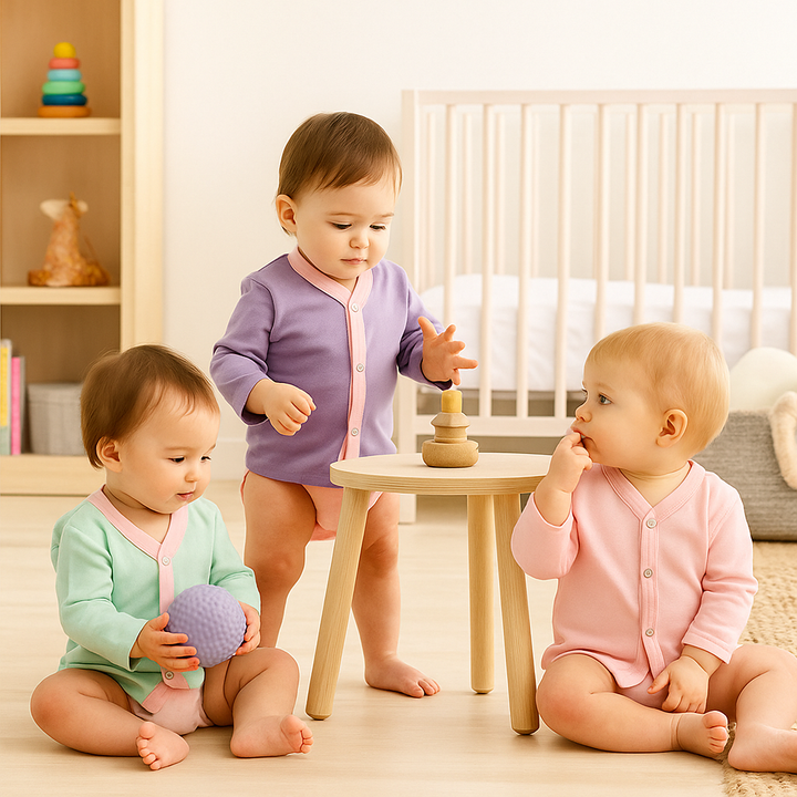 OOLAA BABY COTTON 3 PCS SHIRTS SET MULTI PINK 9-12M