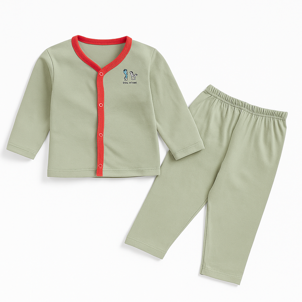 OOLAA KIDS COTTON SLEEPSUIT BEST FRIENDS GREEN 2-3Y