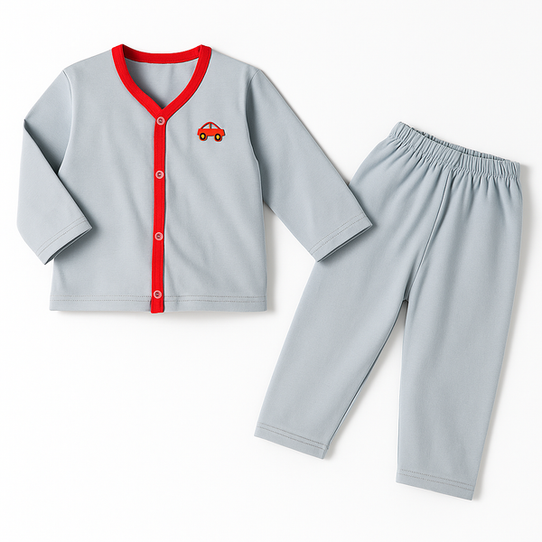 OOLAA KIDS COTTON SLEEPSUIT BEEP BEEP SEA BLUE 2-3Y