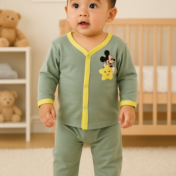 OOLAA KIDS COTTON SLEEPSUIT MICKY ON STAR YELLOW 2-3Y