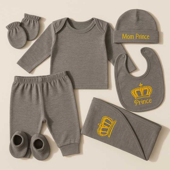 OOLAA BABY 8 PCS GIFT SET WELCOME TO THE WORLD GREY (NB)