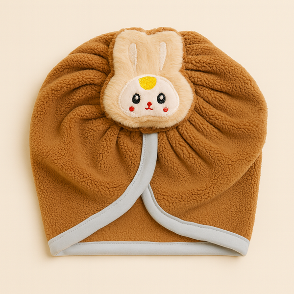 SUNSHINE BABY WINTER TURBAN CAP LABUBU BROWN