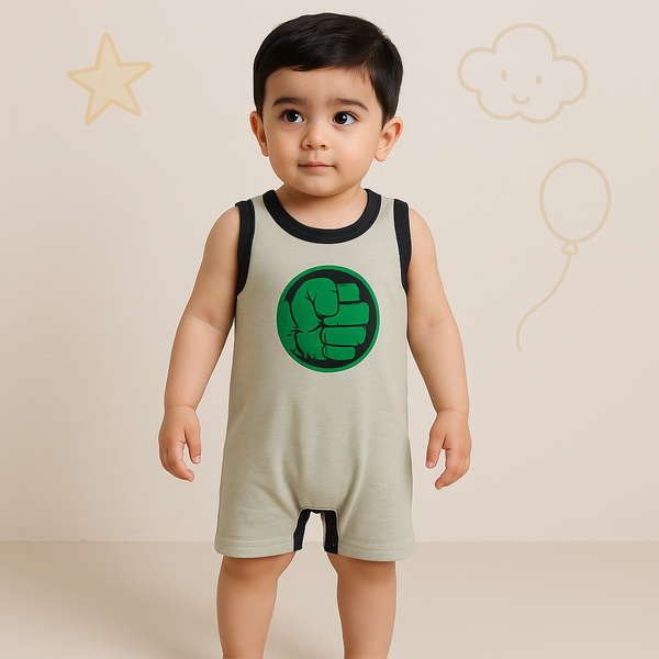 Baby Sleeveless Bodysuit Hulk Green - Mini Charm
