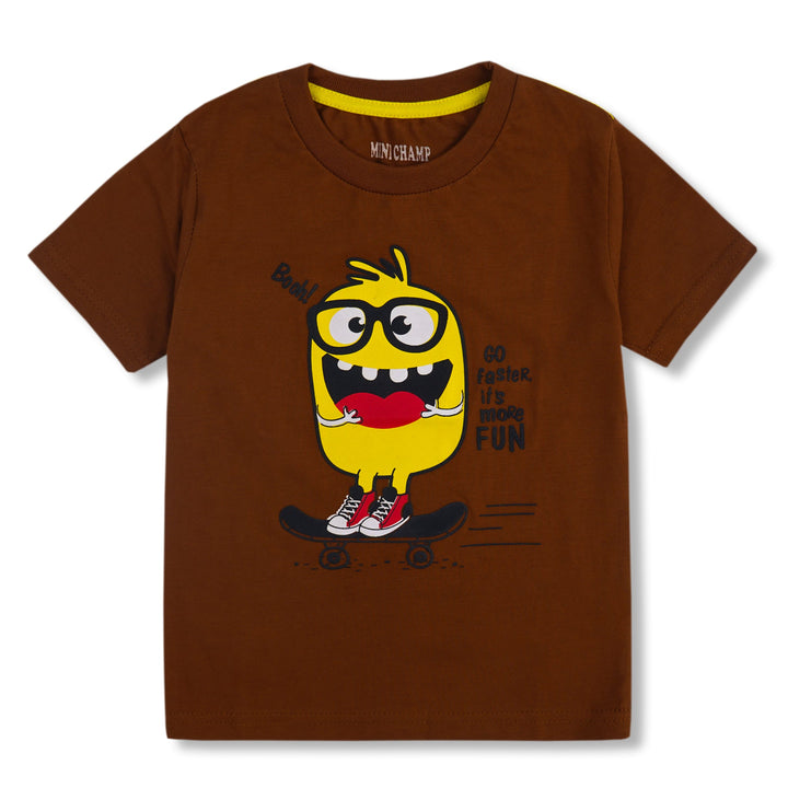 Finery Kids Cotton T-Shirt Skateboard brown 11-12 y