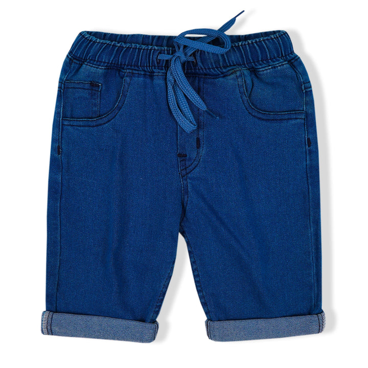 MINI CHARM KIDS DENIM JEANS SHORT BLUE 5 5-6Y