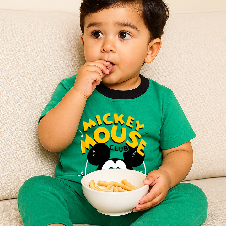 MINI CHARM KIDS PAJAMA SET HS MICKEY SEA GREEN 4Y